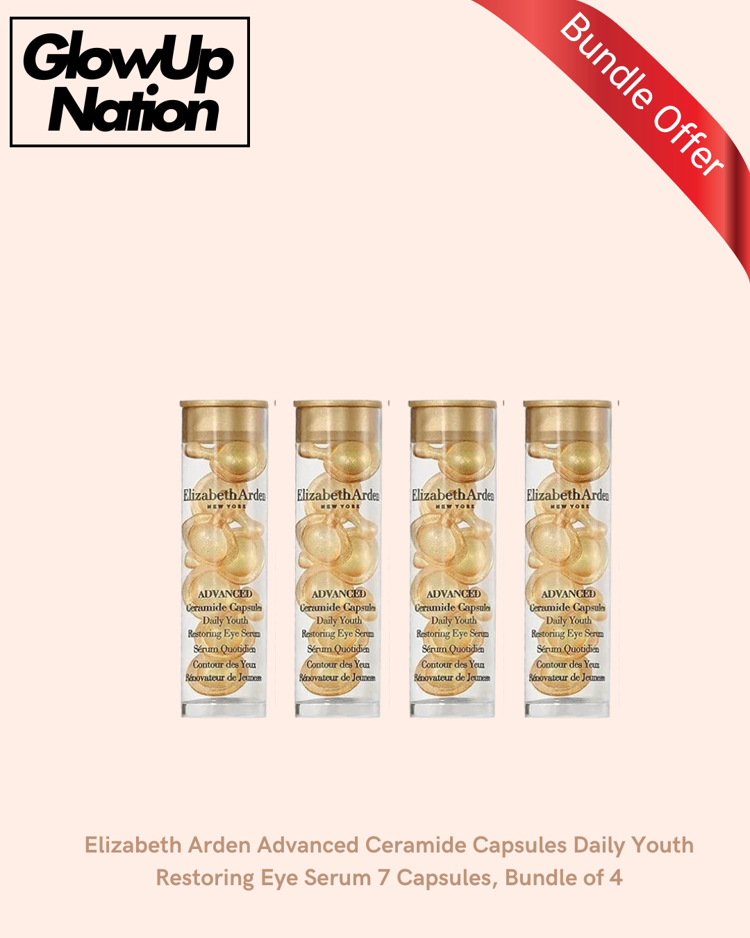 Elizabeth Arden Advanced Ceramide Capsules Daily Youth Restoring Eye Serum 7 Capsules, Bundle of 4