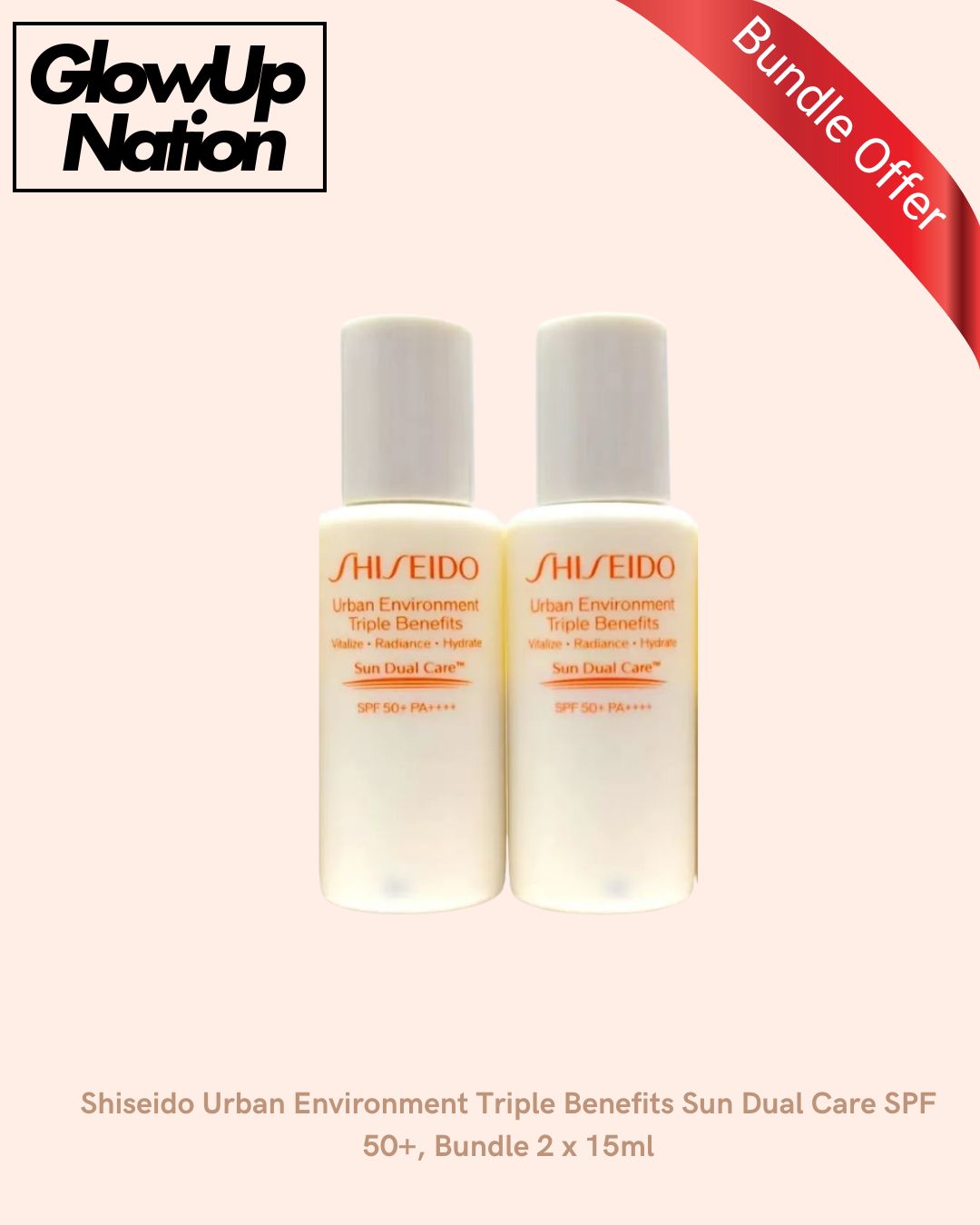 Shiseido Urban Environment Triple Benefits Sun Dual Care SPF 50+, Bundle 2 x 15ml